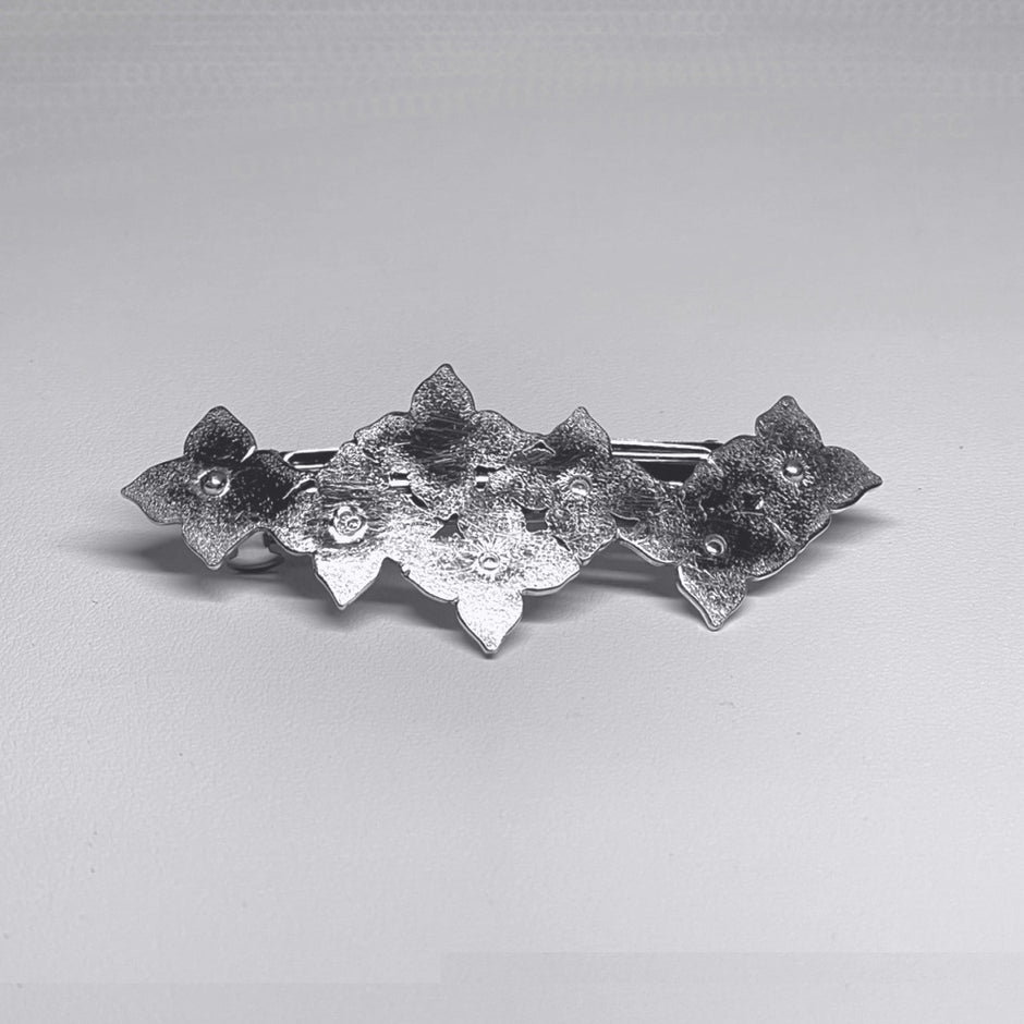 Pure Silver Barrette Hydrangea