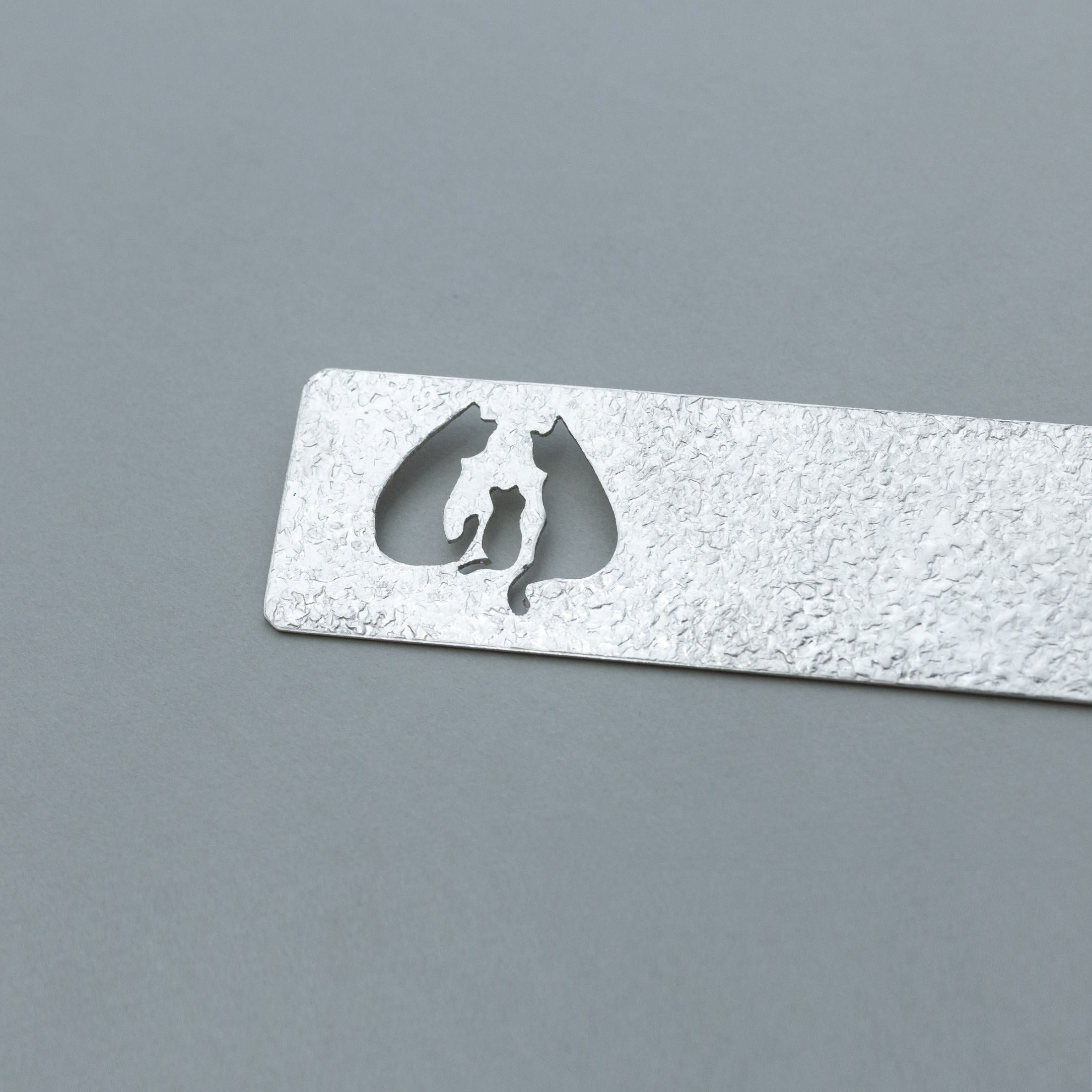 Pure Silver Bookmark Cat Story