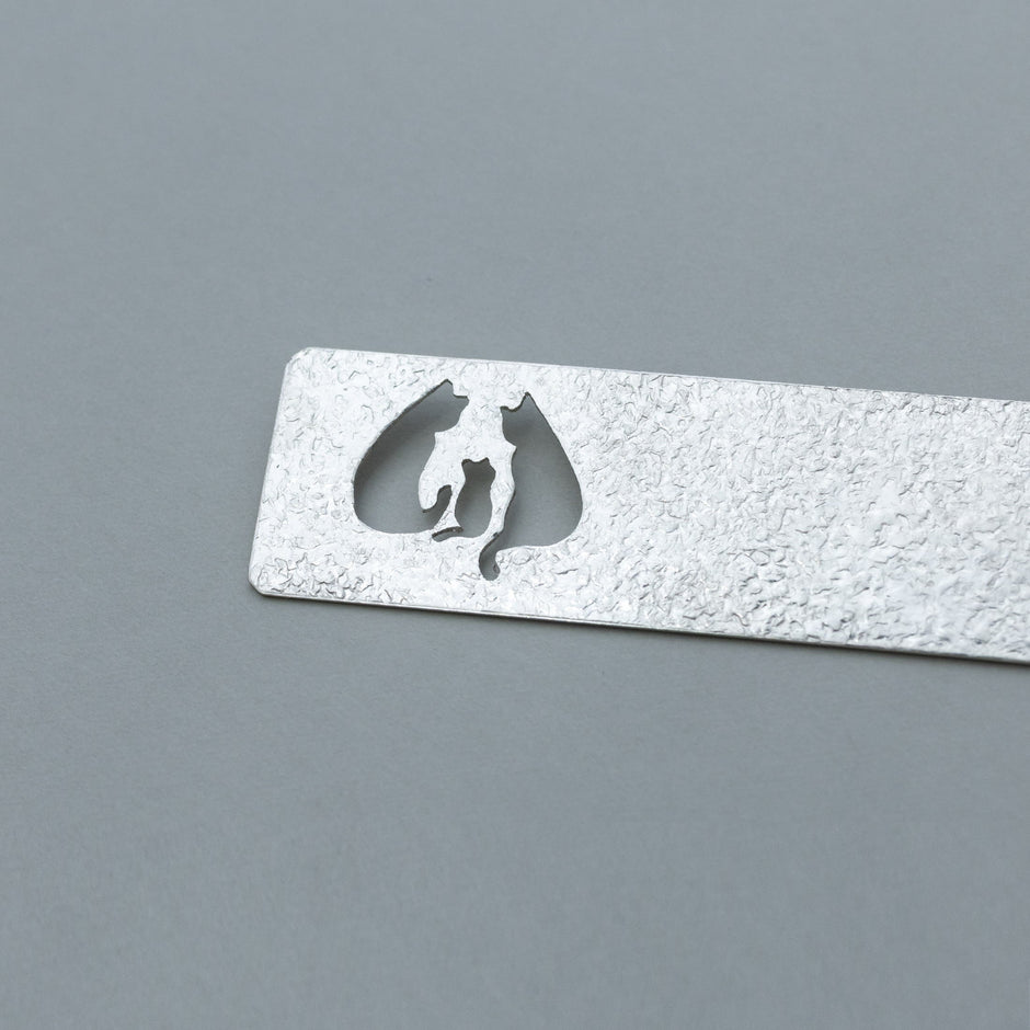 Pure Silver Bookmark Cat Story