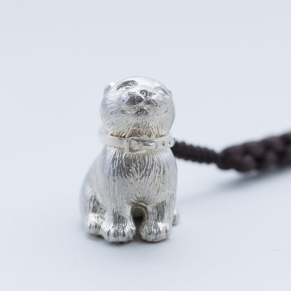 Silver Puppy Netsuke