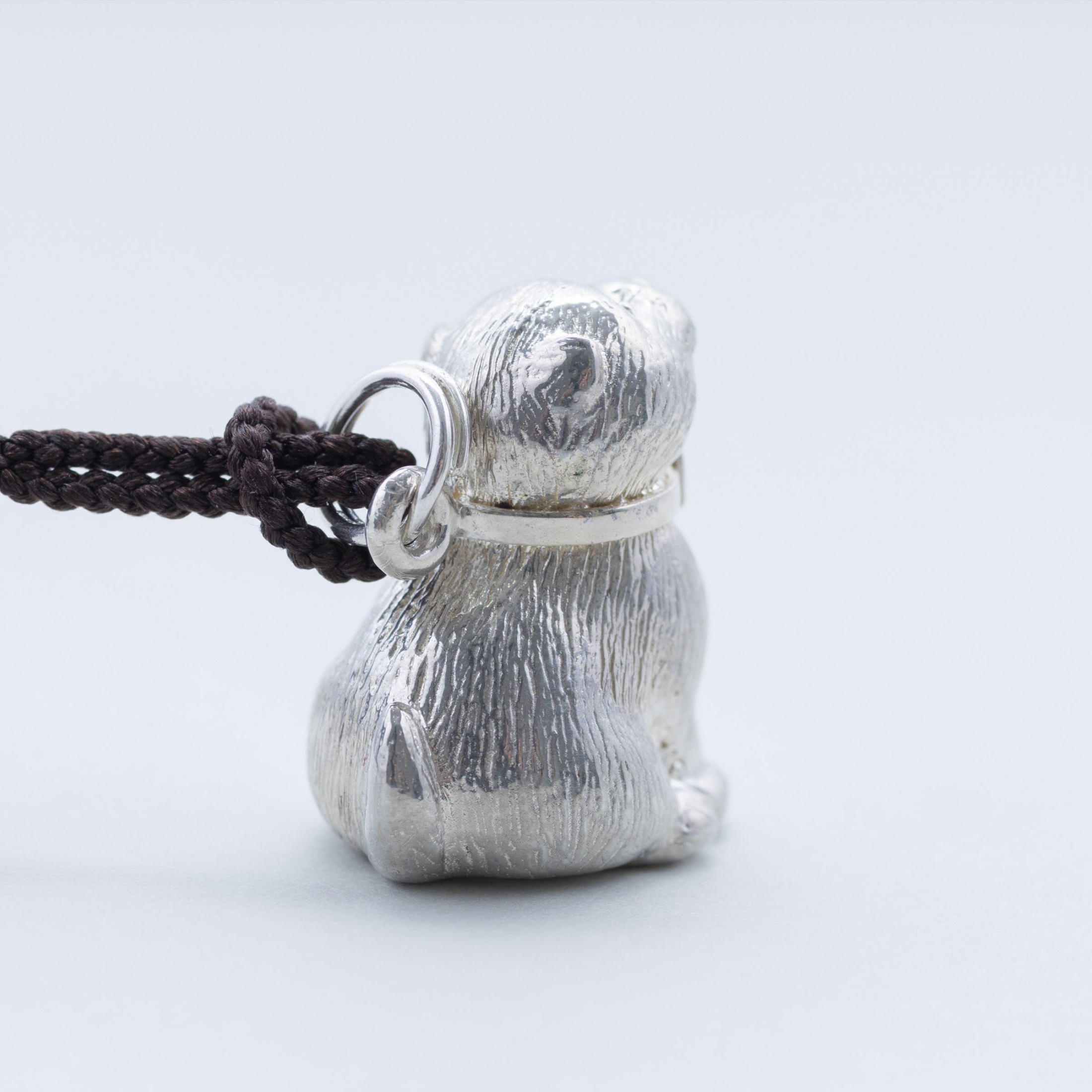 Silver Puppy Netsuke