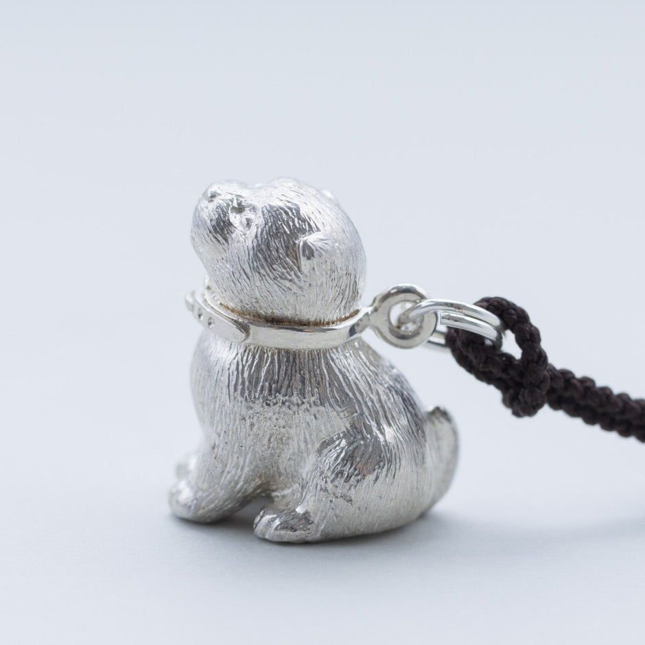 Silver Puppy Netsuke