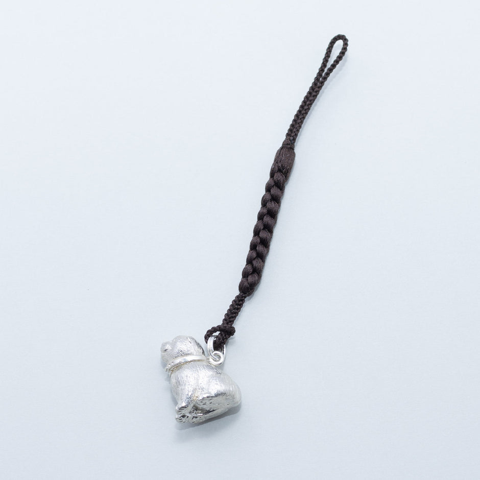 Silver Puppy Netsuke