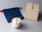 Pure silver sake cup, half moon design