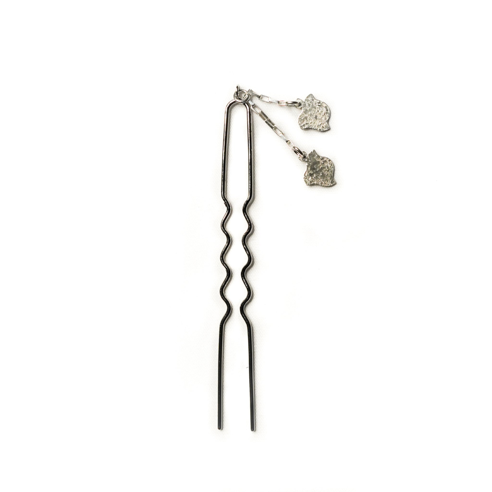 Silver flower hairpin
