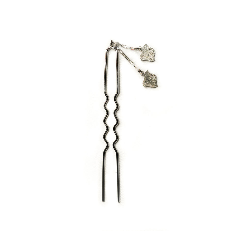 Silver flower hairpin
