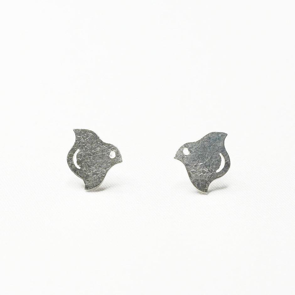 Silver Houndstooth Earrings