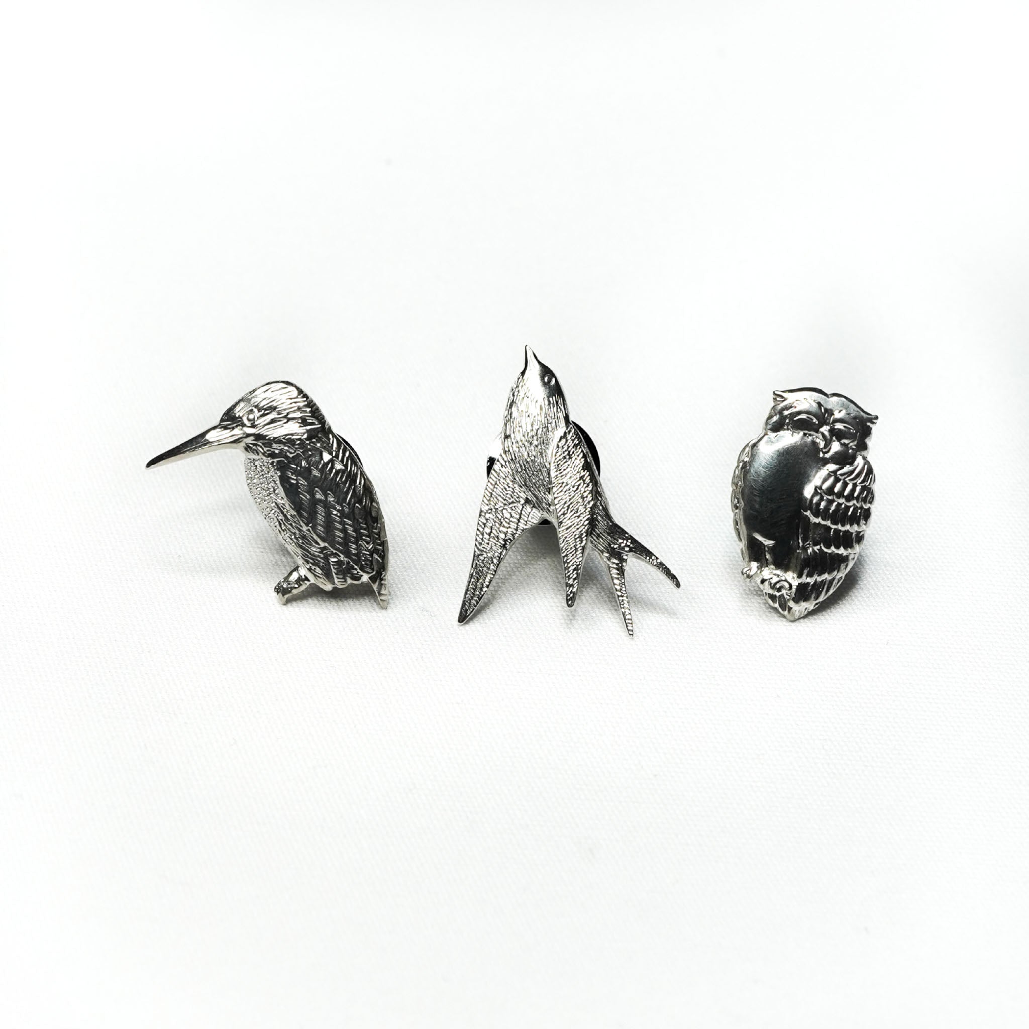 Pin badges and tie tacks - 3 bird designs
