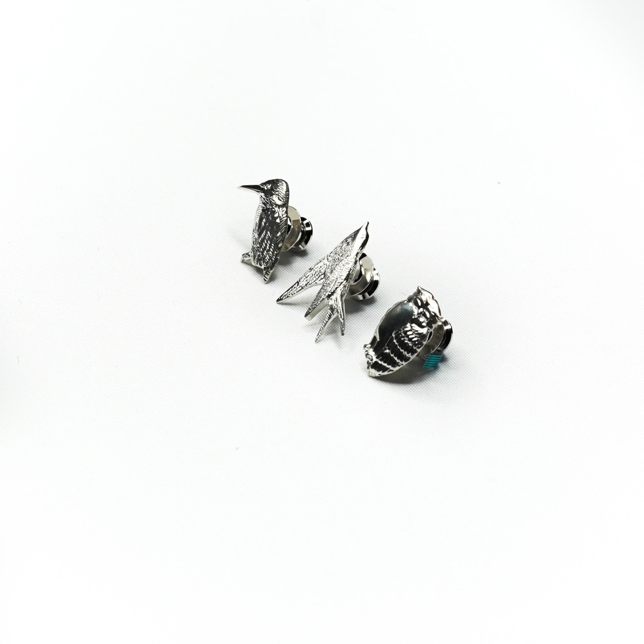 Pin badges and tie tacks - 3 bird designs