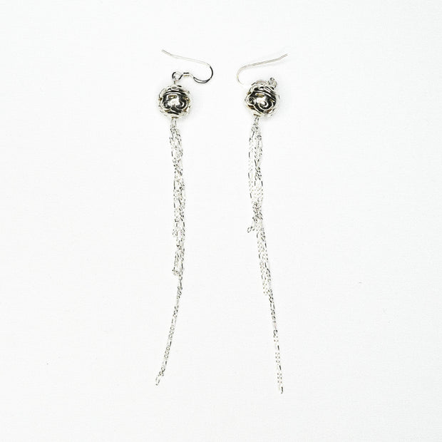 Silver earrings with cloud balls