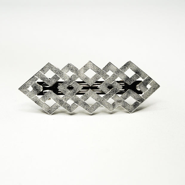 Pure Silver Barrette with Corners