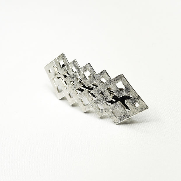 Pure Silver Barrette with Corners