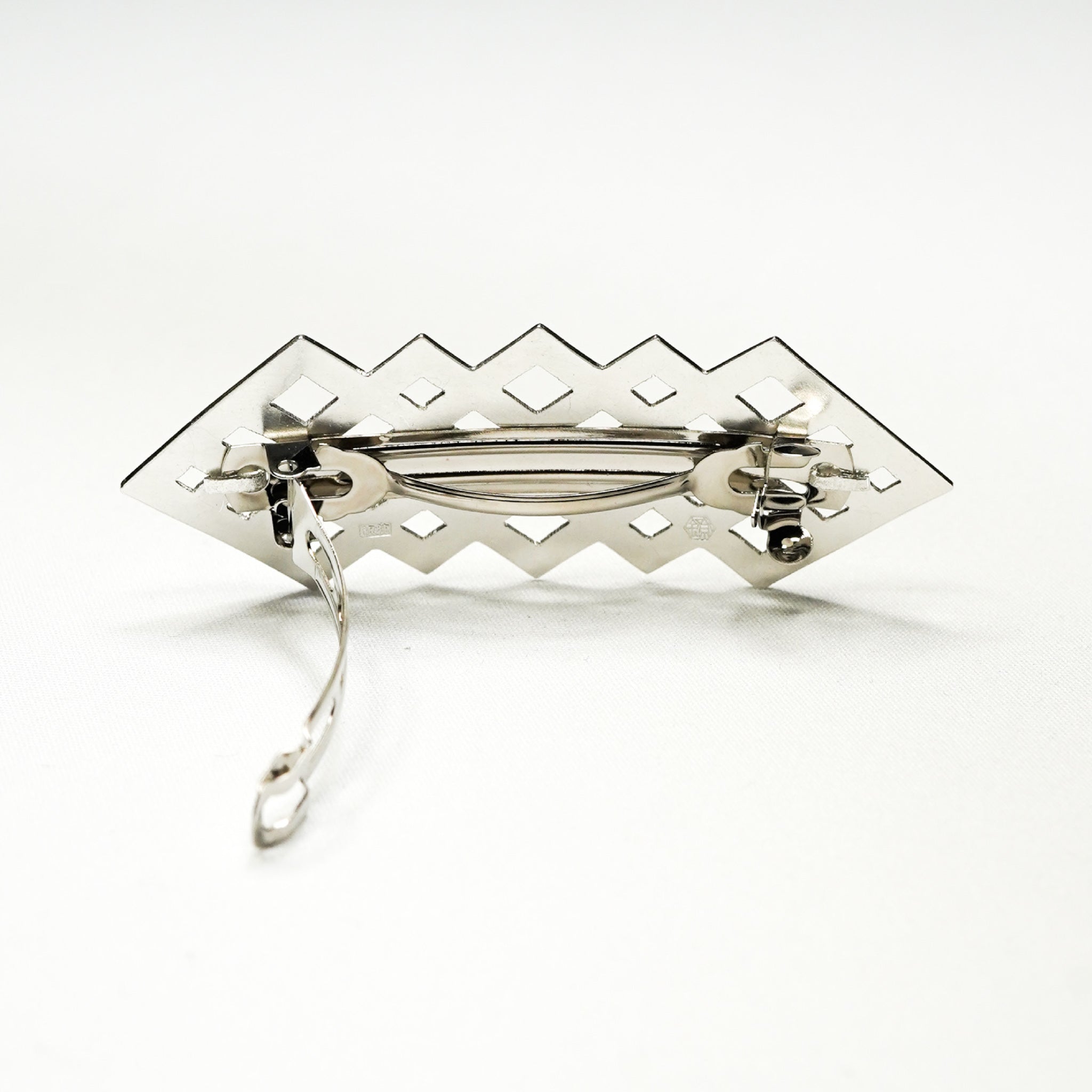 Pure Silver Barrette with Corners