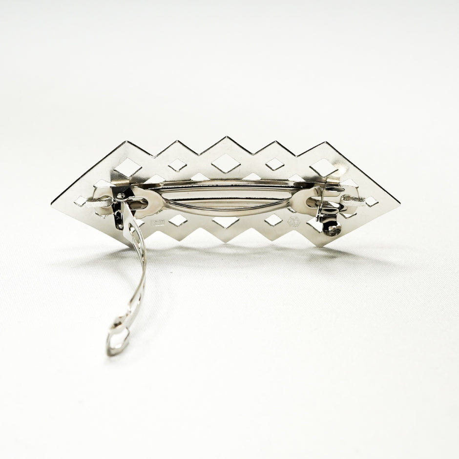 Pure Silver Barrette with Corners