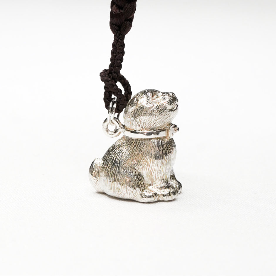Silver Puppy Netsuke