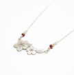 Pure silver necklace with cherry blossoms