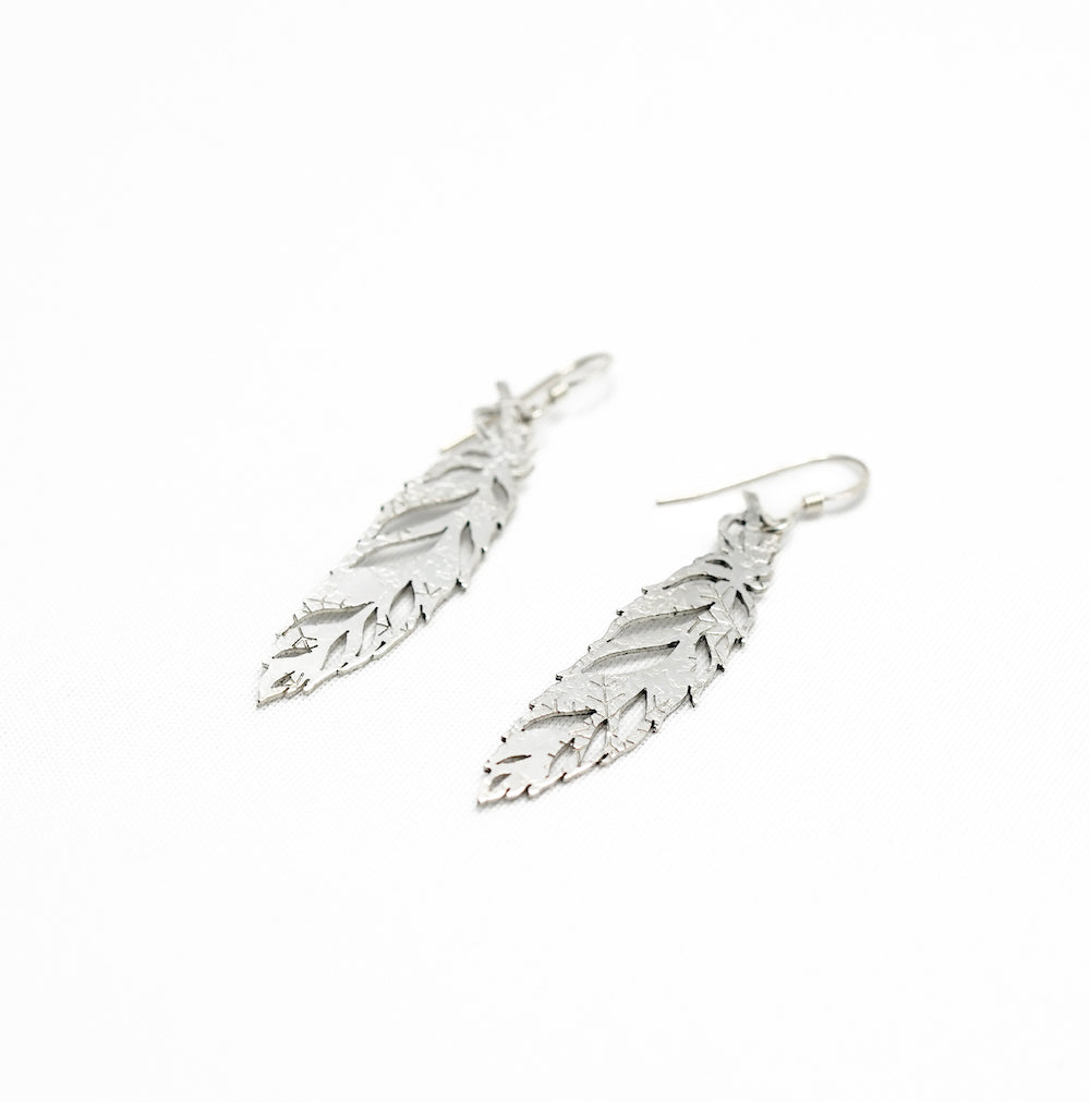 羽根 ピアス 純銀