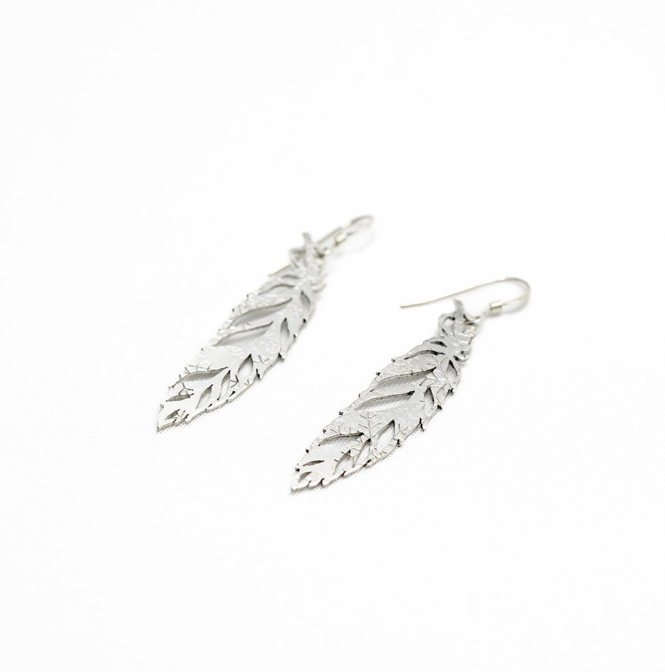 羽根 ピアス 純銀