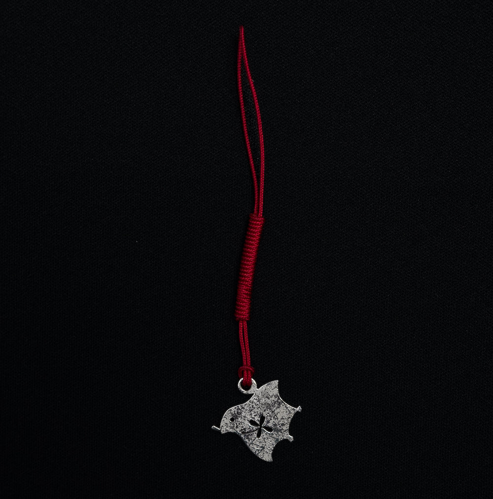 Pure silver Chidori netsuke
