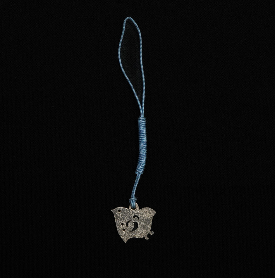 Pure silver Chidori netsuke