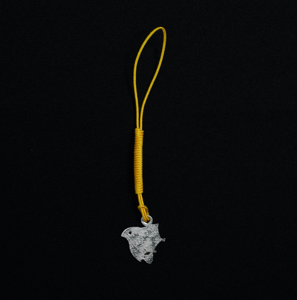 Pure silver Chidori netsuke