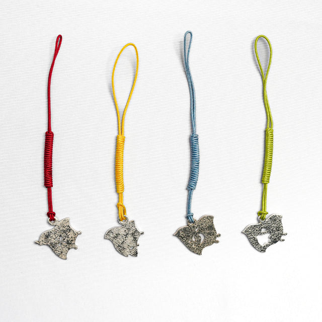 Pure silver Chidori netsuke